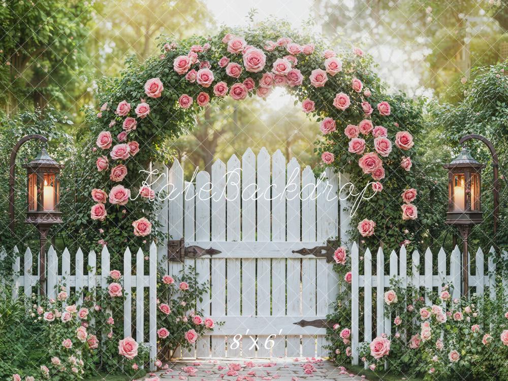 Kate Spring Garland White Gate Garden Backdrop Designed by Emetselch
