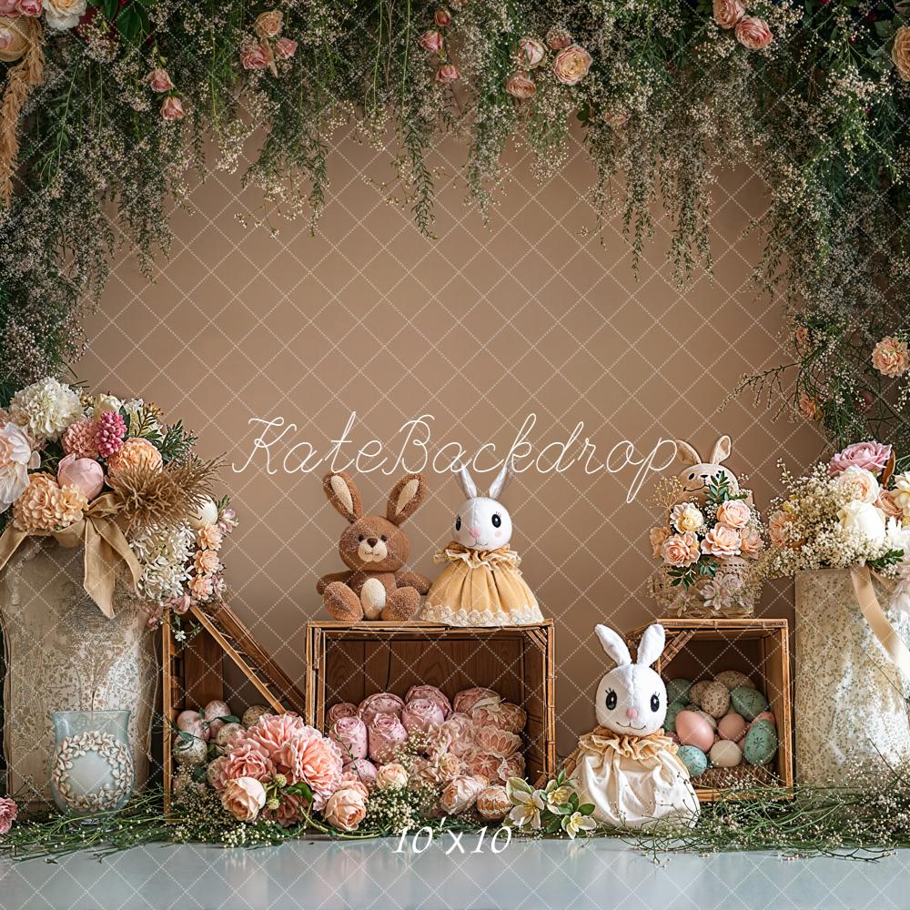 Kate Easter Bunny Floral Arch Eggs Backdrop Designed by Emetselch