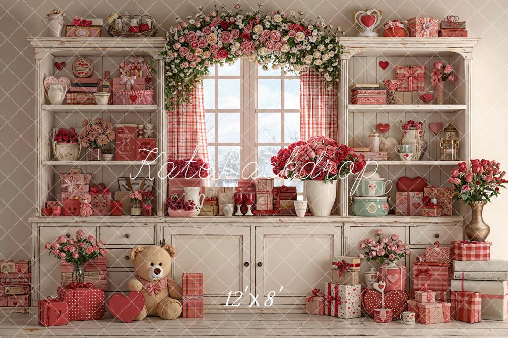 Kate Valentine Garland Gifts Teddy Bear Cabinet Backdrop Designed by Emetselch -UK