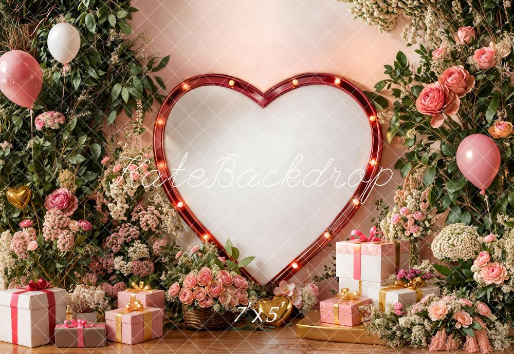 Kate Valentine Heart Balloons Rose Presents Backdrop Designed by Emetselch