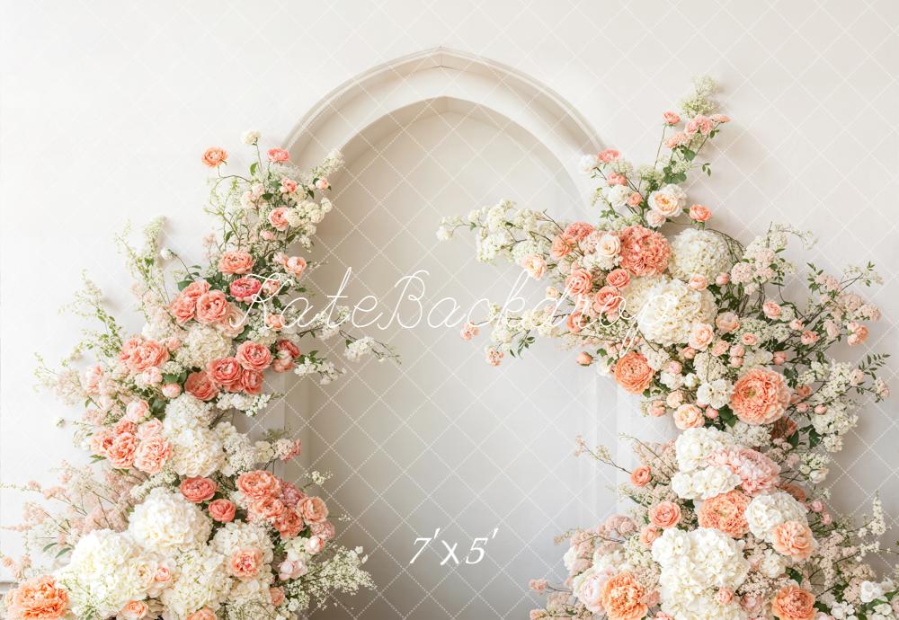 Kate Floral Arch White Blooms Arch Wall Backdrop Designed by Emetselch