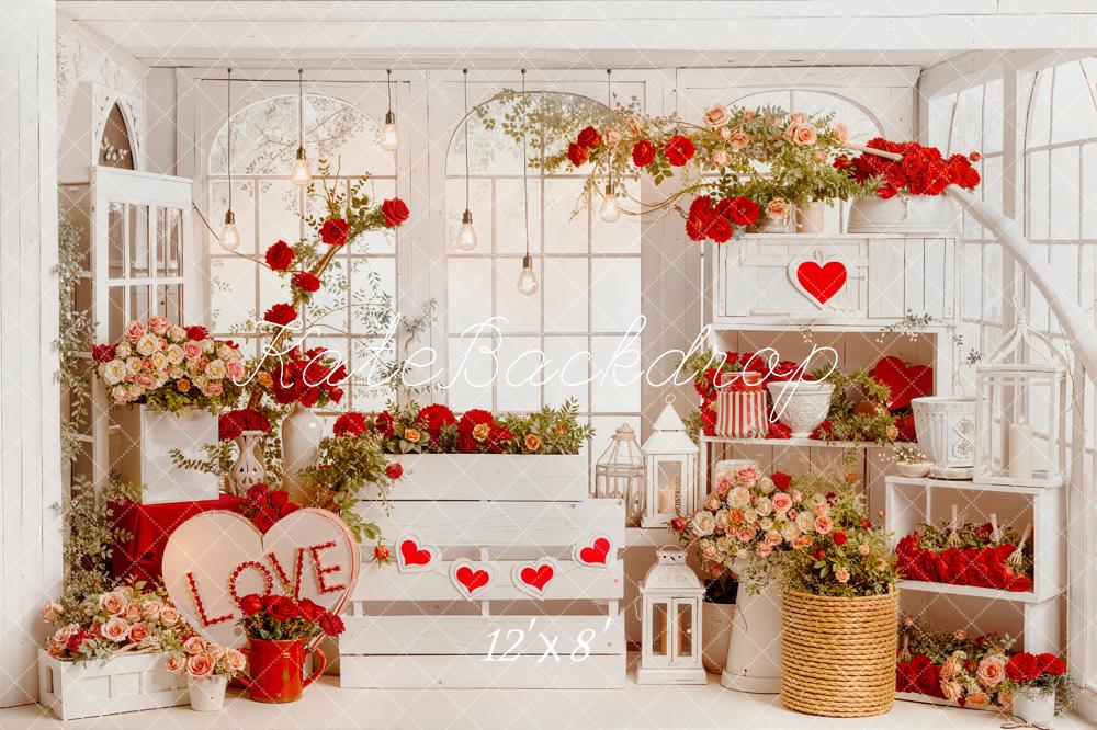 Kate Valentine Roses Heart Decorations Backdrop Designed by Emetselch