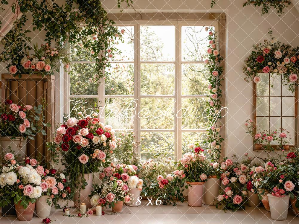 Kate Spring Floral Window Garden Backdrop Designed by Emetselch