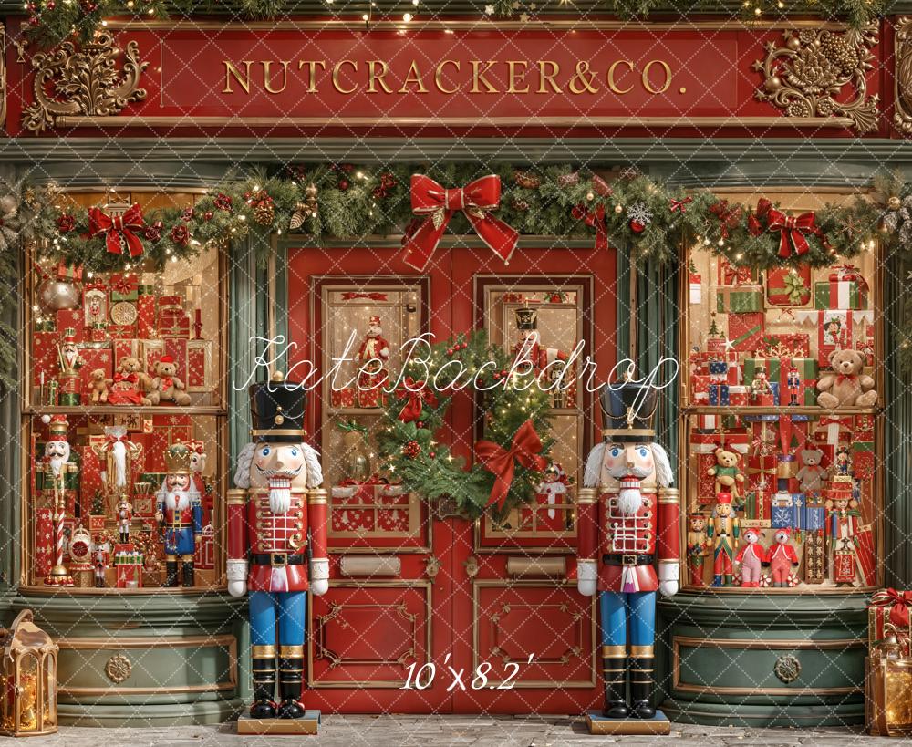 Kate Christmas Nutcracker Figures Shop Front Backdrop Designed by Emetselch -UK
