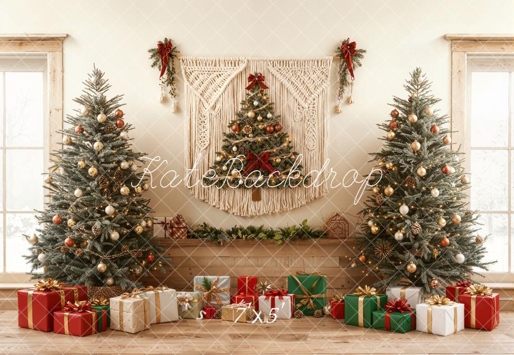 Kate Christmas Trees Presents Macrame Wall Backdrop Designed by Emetselch -UK