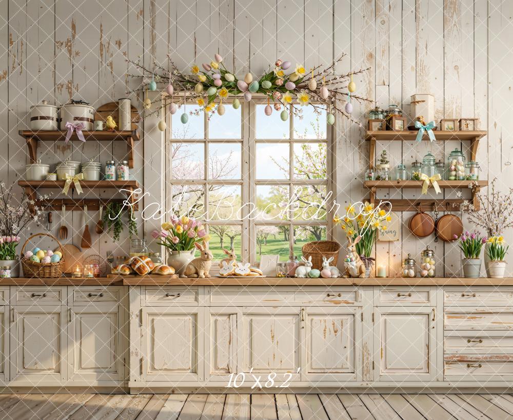 Kate Easter Bunny Kitchen Pastel Eggs Backdrop Designed by Emetselch