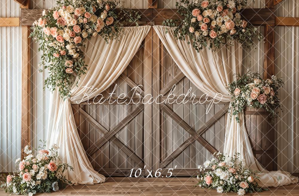 Kate Wedding Garland Wood Barn Door Backdrop Designed by Emetselch -UK