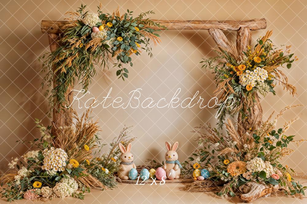 Kate Easter Bunny Wooden Frame Fleece Backdrop Designed by Emetselch