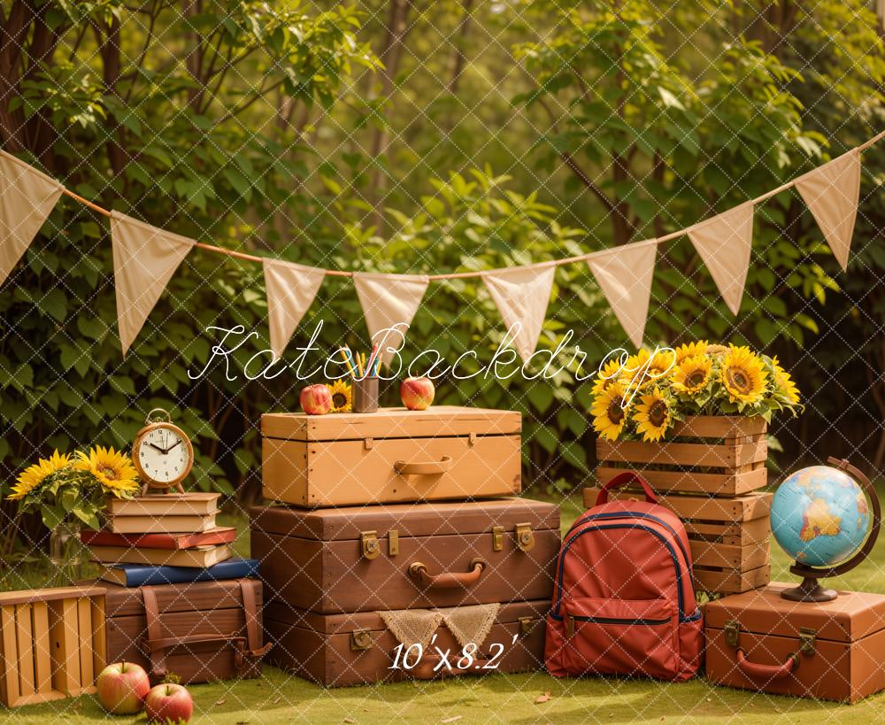 Kate Back to School/Graduation Sunflower Globe Backdrop Designed by Emetselch -UK