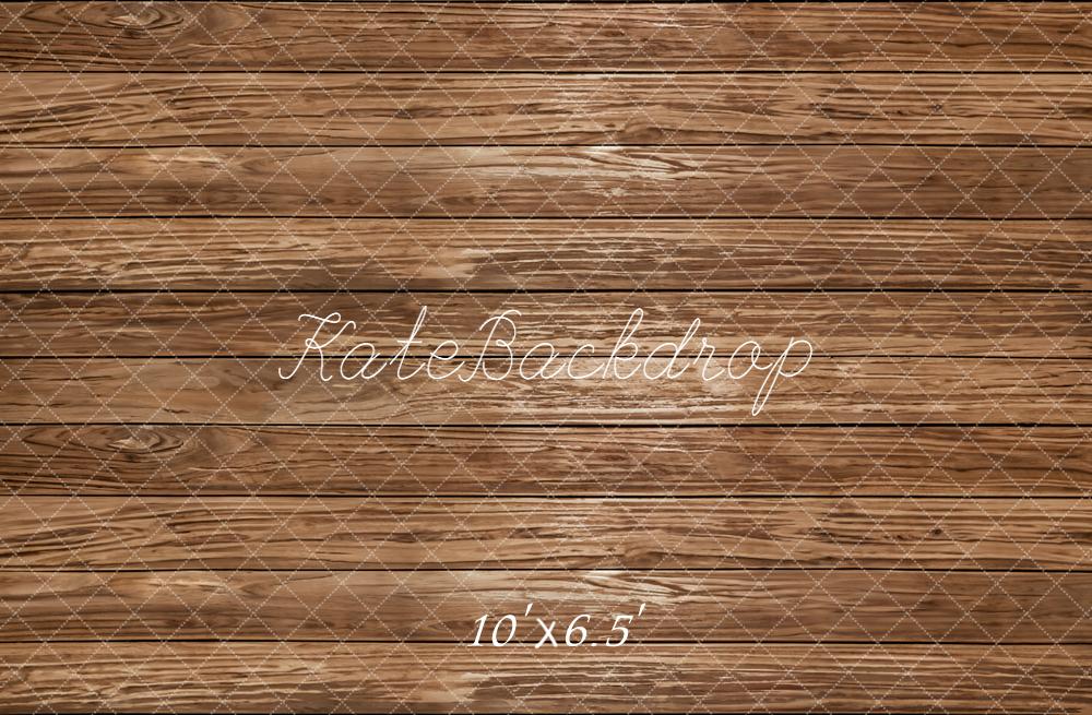 Kate Wood Plank Brown Rustic Floor Backdrop Designed by Emetselch