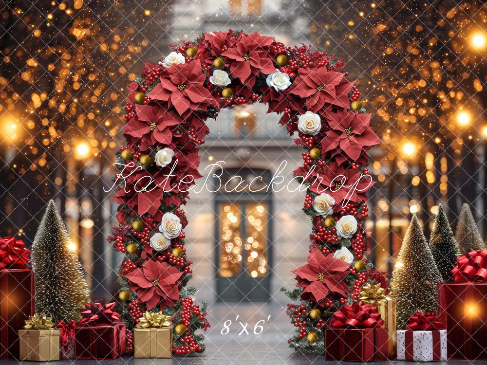 Kate Christmas Floral Arch Presents Bokeh Backdrop Designed by Mini MakeBelieve -UK