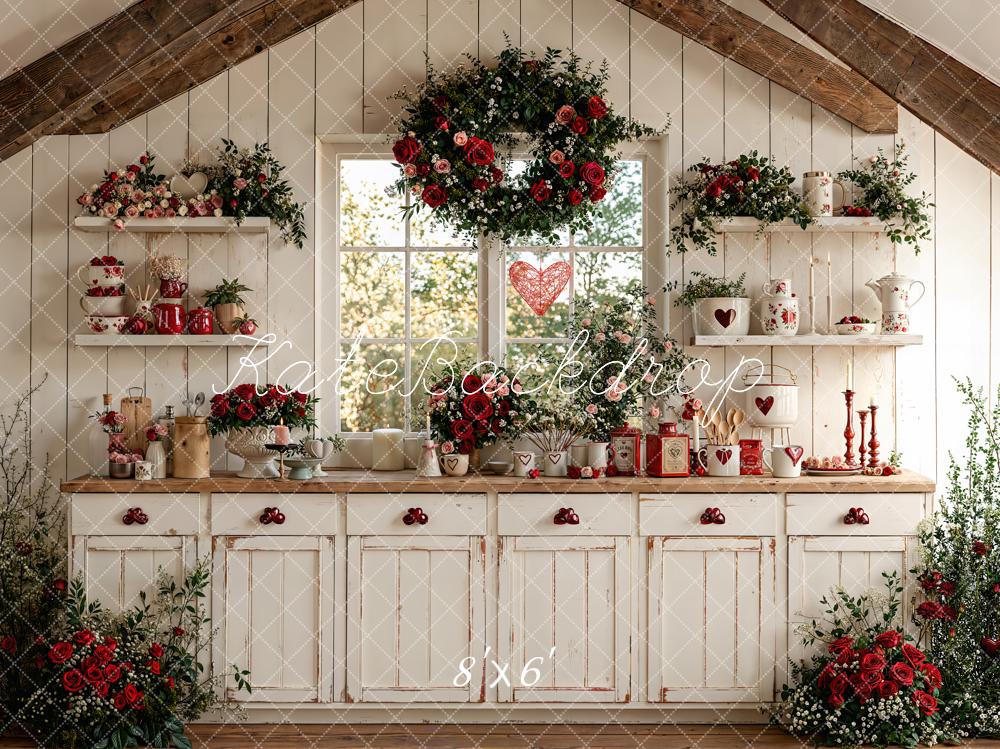 Kate Valentine Rustic Kitchen Floral Decor Backdrop Designed by Emetselch