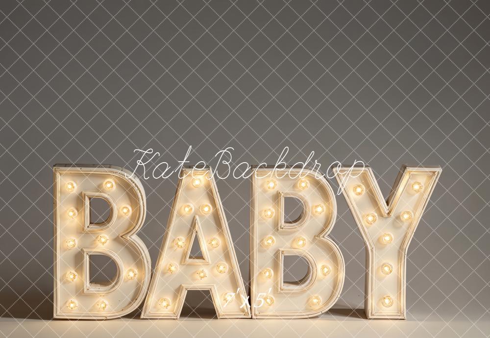 Kate Baby Light Up Letters Neutral Backdrop Designed by Emetselch