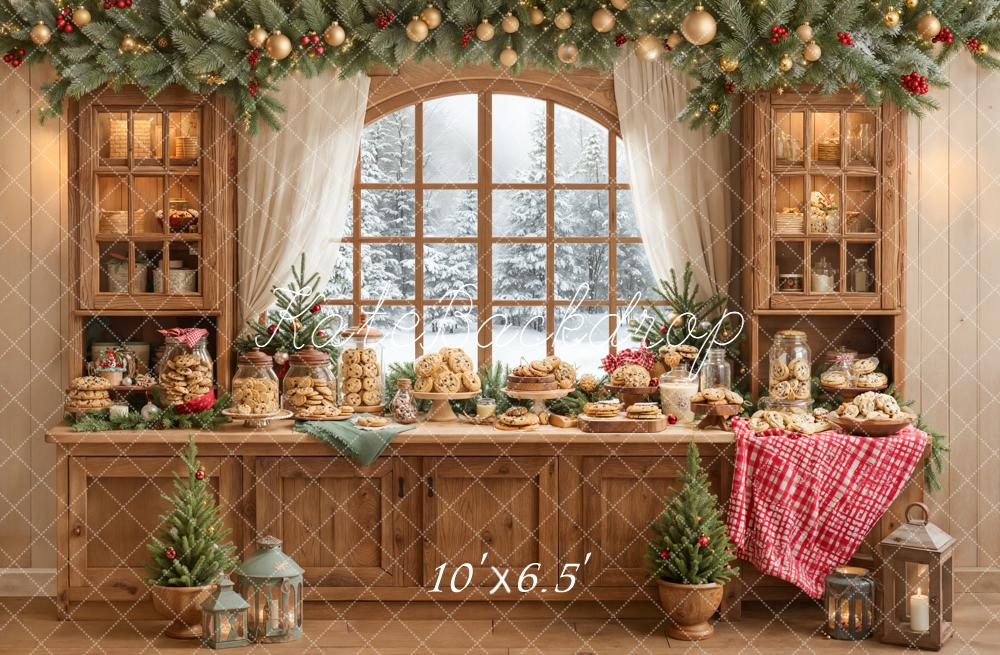 Kate Christmas Cookies Garland Window Cabinet Backdrop Designed by Emetselch