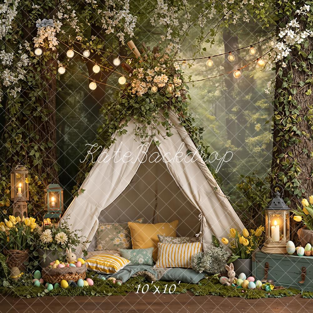 Kate Easter Bunny Tent Lantern Forest Backdrop Designed by Emetselch -UK