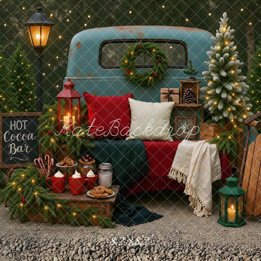 Kate Christmas Vintage Truck Cocoa Bar Backdrop Designed by Mini MakeBelieve -UK