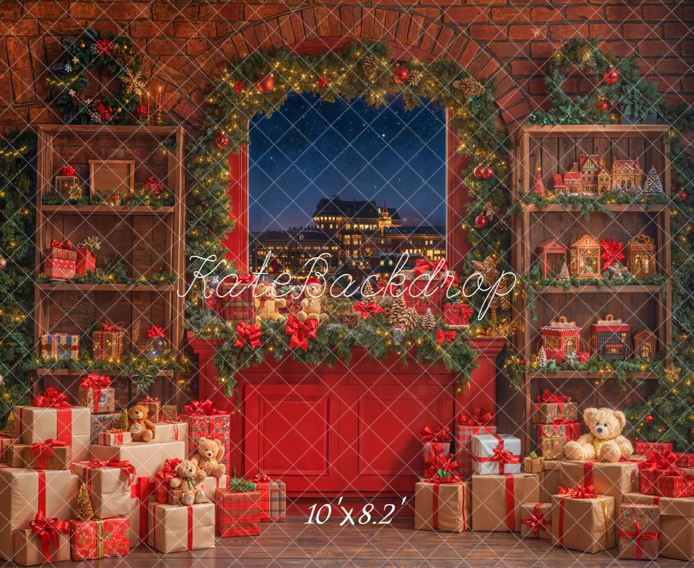 Kate Christmas Window Gift Boxes Shelves Backdrop Designed by Emetselch -UK