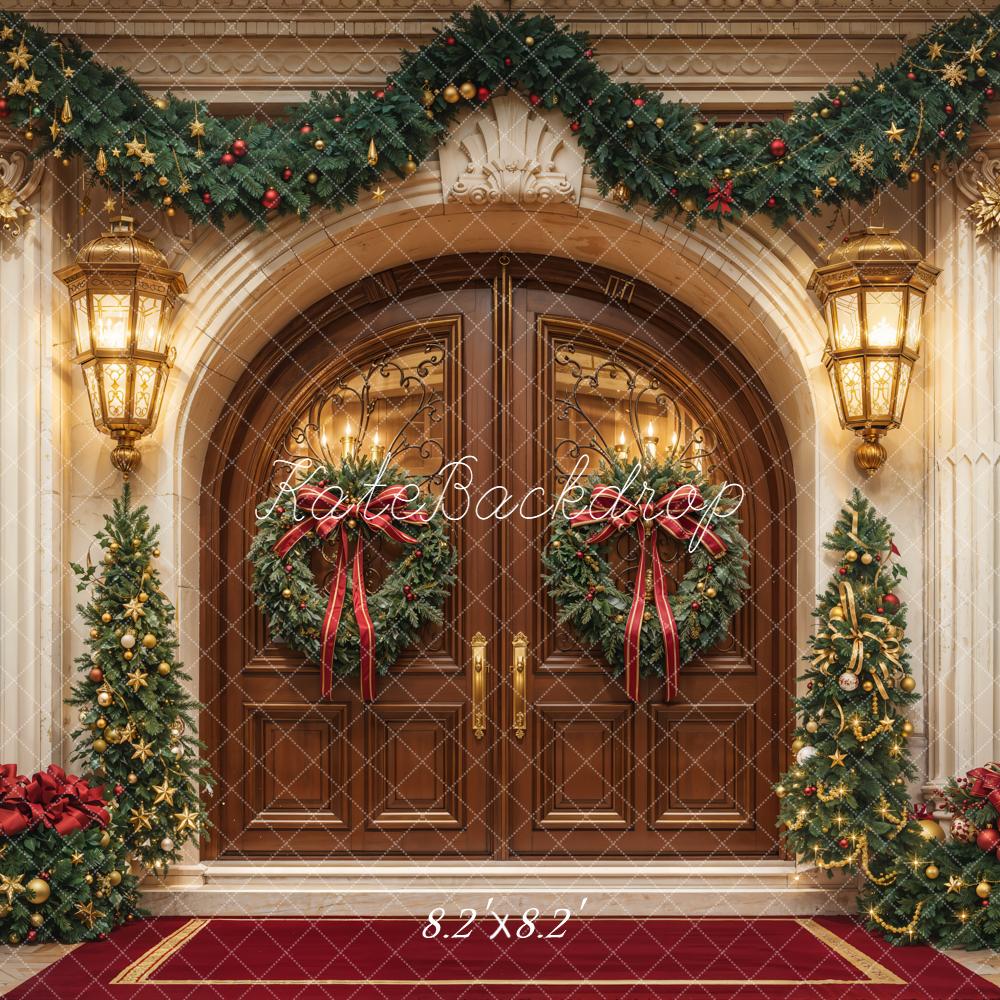 Kate Christmas Door Garland Trees Decorations Backdrop Designed by Emetselch