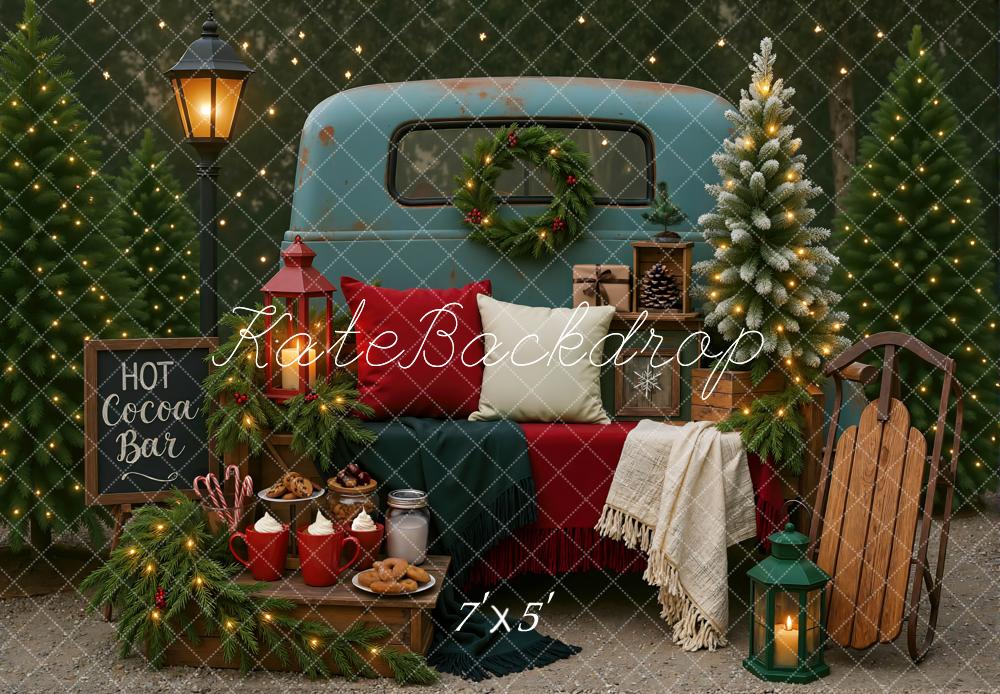 Kate Christmas Vintage Truck Cocoa Bar Backdrop Designed by Mini MakeBelieve -UK