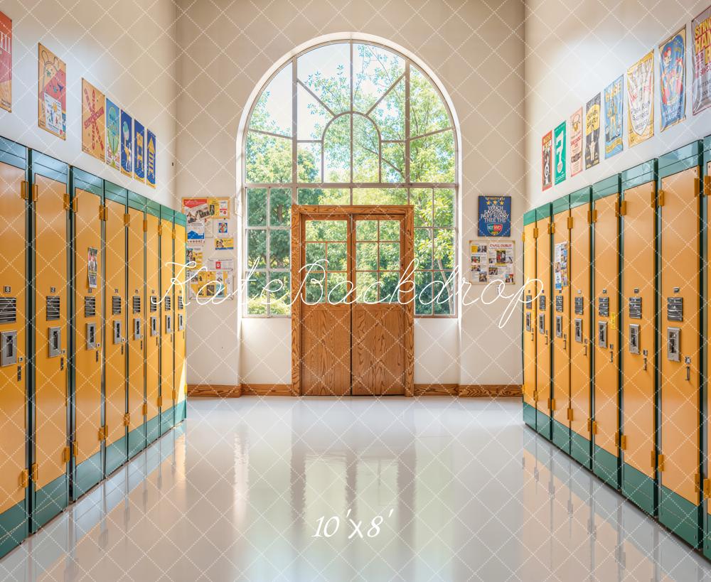 Kate Back To School Lockers Hallway Fleece Backdrop Designed by Emetselch -UK