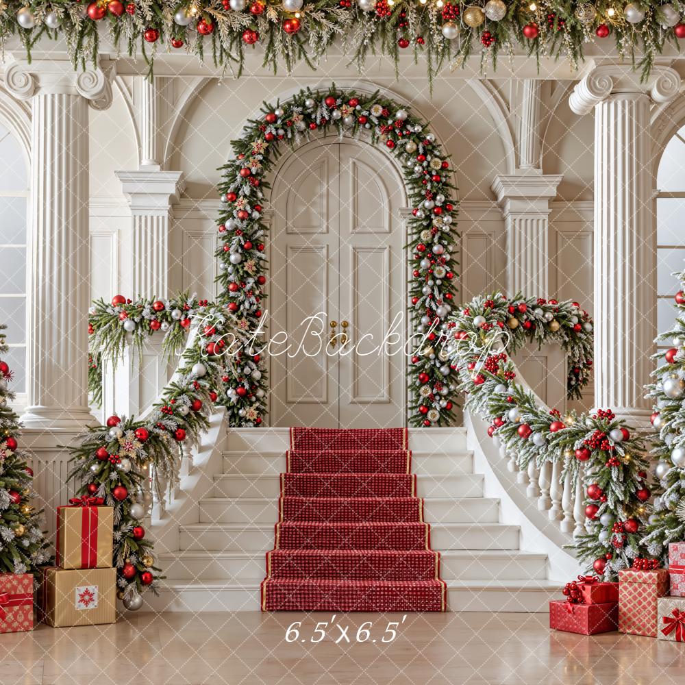Kate Christmas Staircase Garland Backdrop Designed by Emetselch -UK