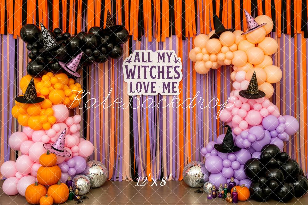 Kate Halloween Balloon Garland Witch Hats Backdrop Designed by Patty Robert -UK