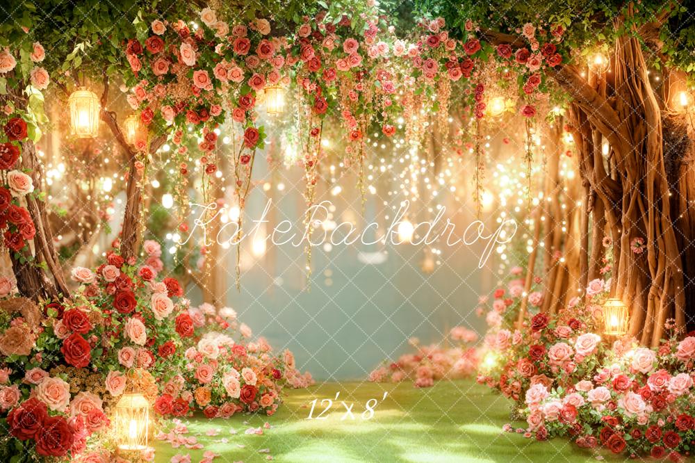 Kate Flower Arch Lanterns Greenery Backdrop Designed by Emetselch