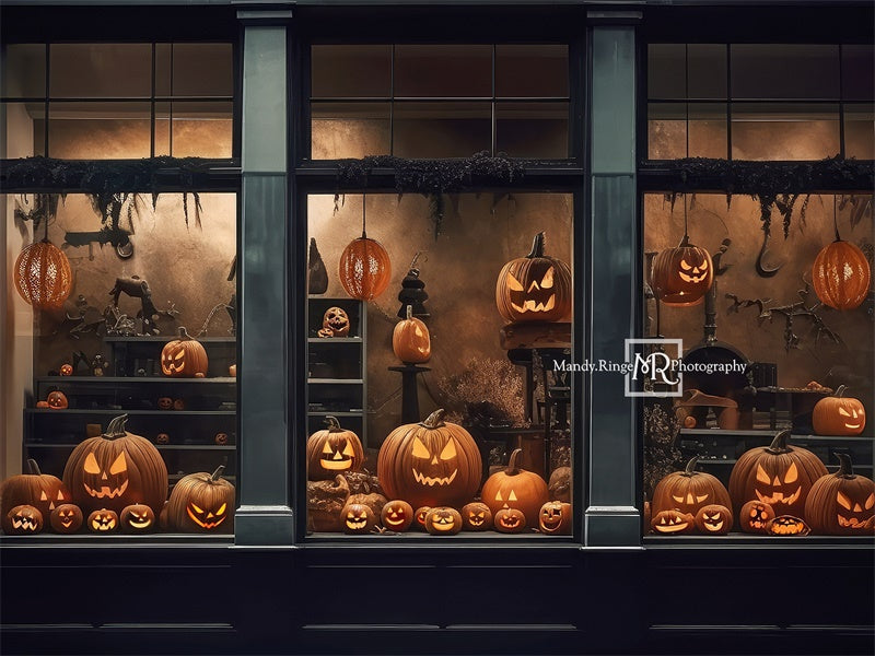 Kate Halloween Pumpkin Shoppe Storefront Backdrop Designed by Mandy Ringe Photography -UK