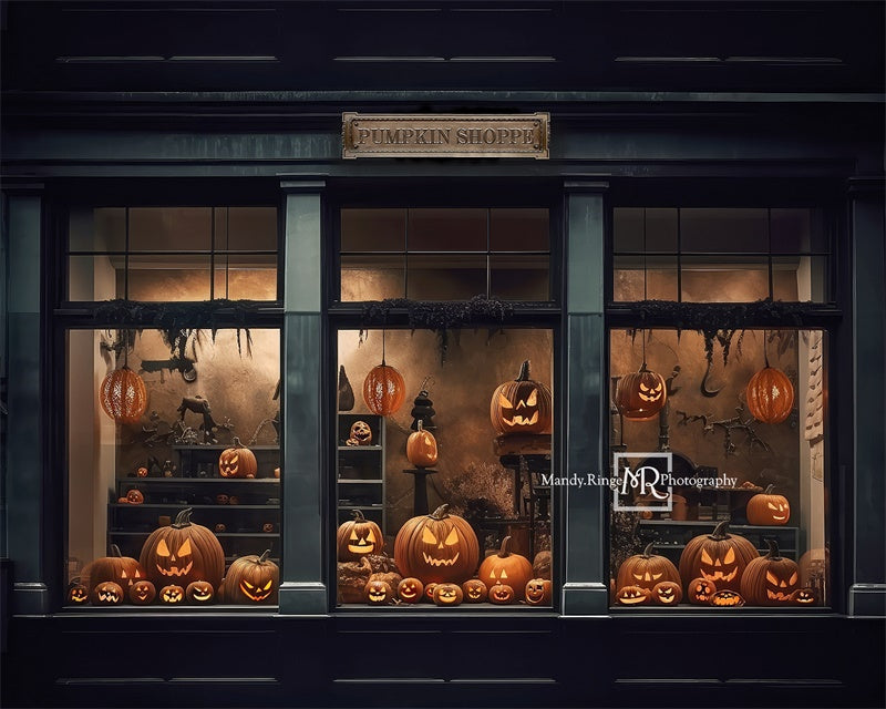 Kate Halloween Pumpkin Shoppe Storefront Backdrop Designed by Mandy Ringe Photography -UK