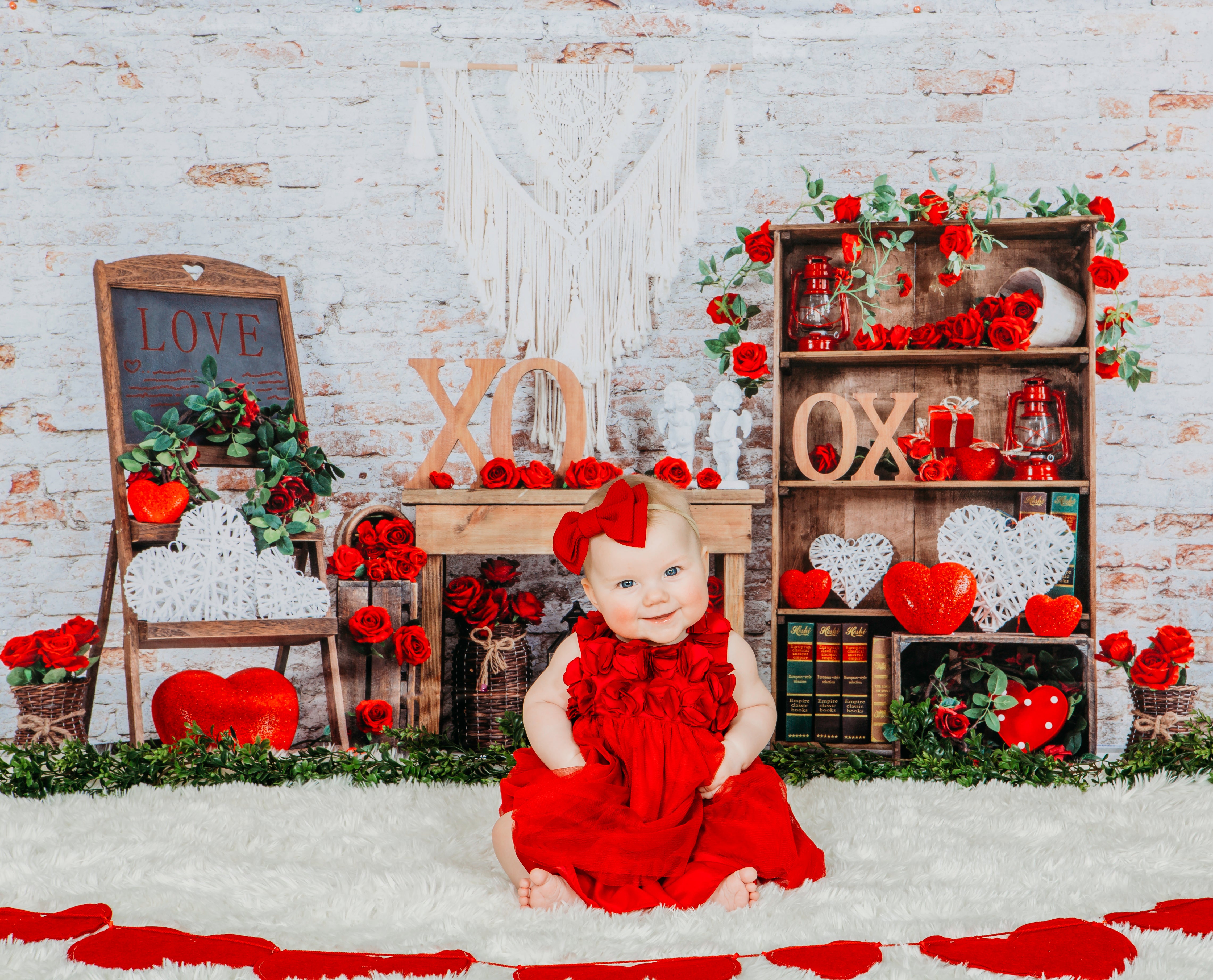 Kate Valentine's Day Love XOXO Backdrop Designed by Emetselch -UK