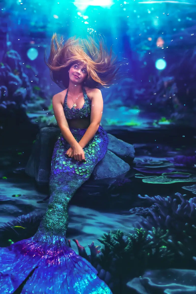 Kate Summer Underwater Backdrop+Mermaid Cave Floor Backdrop
