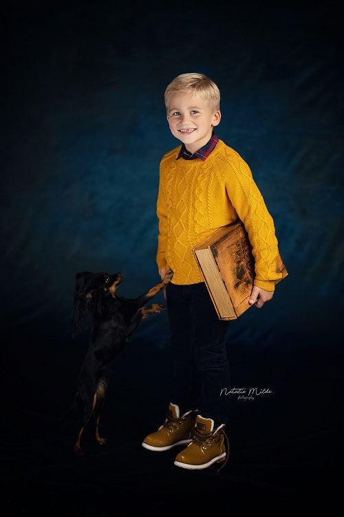 Kate Dark Blue Abstract Backdrop for Photography -UK