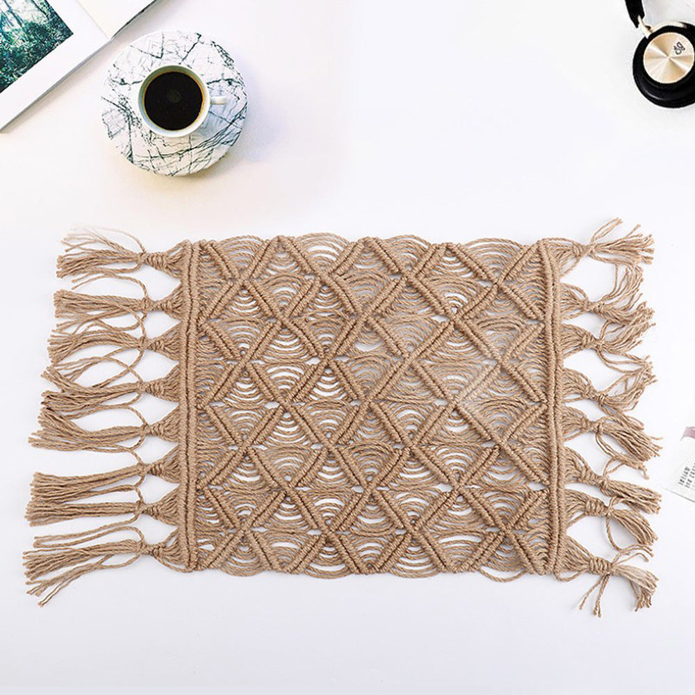 Kate Boho Hand-Woven Hemp Blanket for Photography -UK