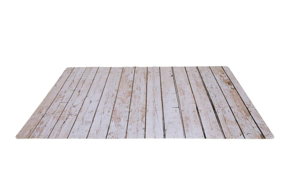 Kate Retro Milk White Wood backdrop Rubber floor Mat