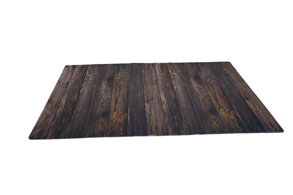 Kate Coffee Brown Wood Rubber Floor Mat for Photography