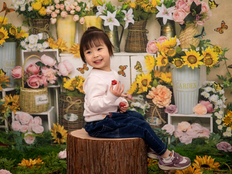 Kate Spring Flowers Butterfly Florist Backdrop Designed by Emetselch -UK