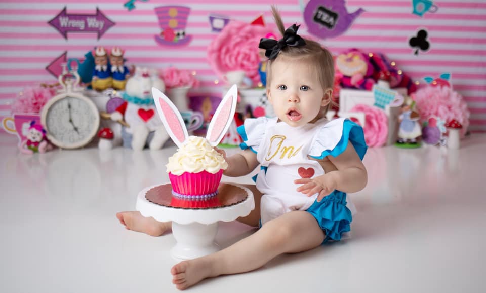 Kate Pink and White Stripe Photography Backdrop -UK