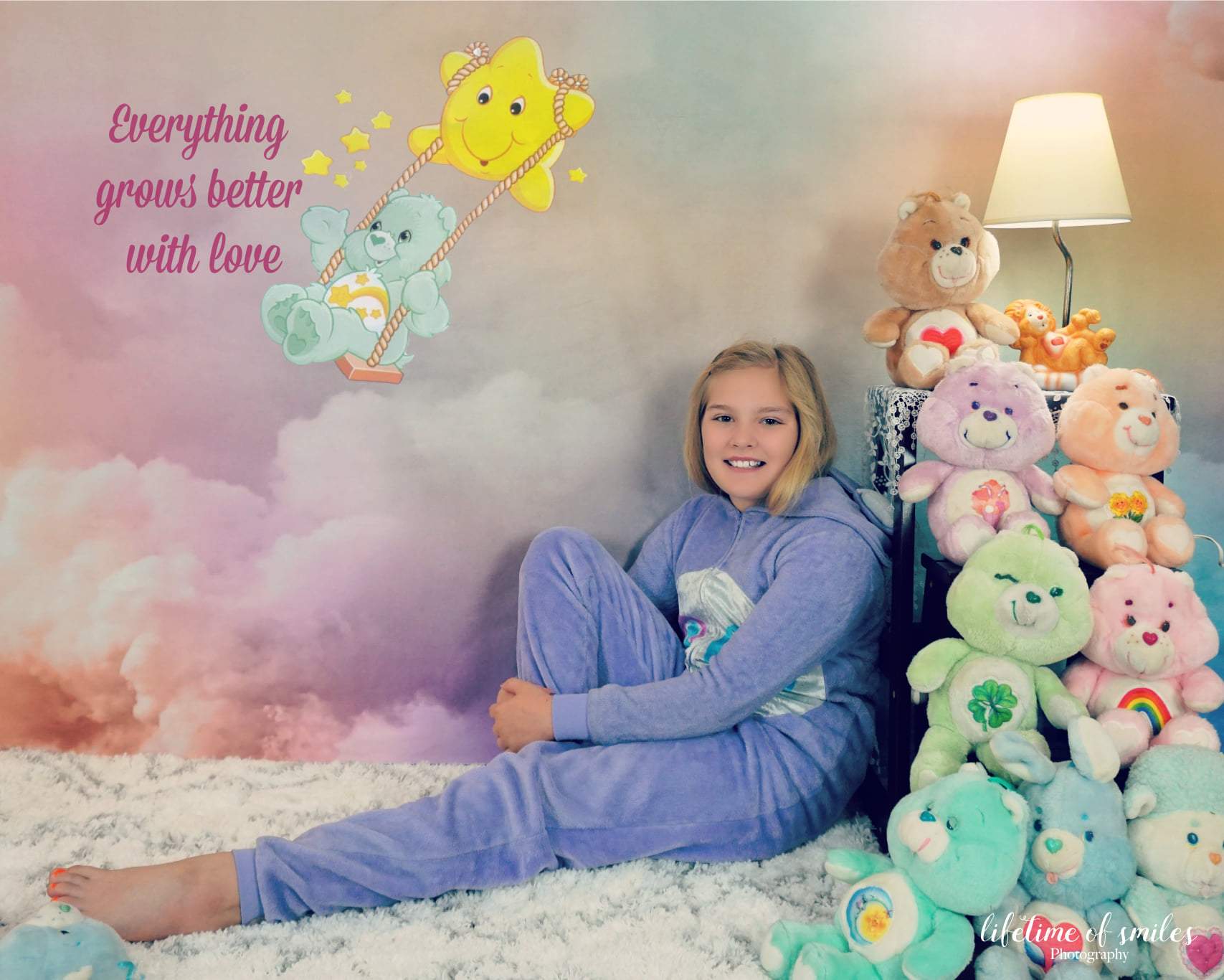 Kate Cake Smash Backdrop Rainbow Clounds Designed by Chain Photography -UK