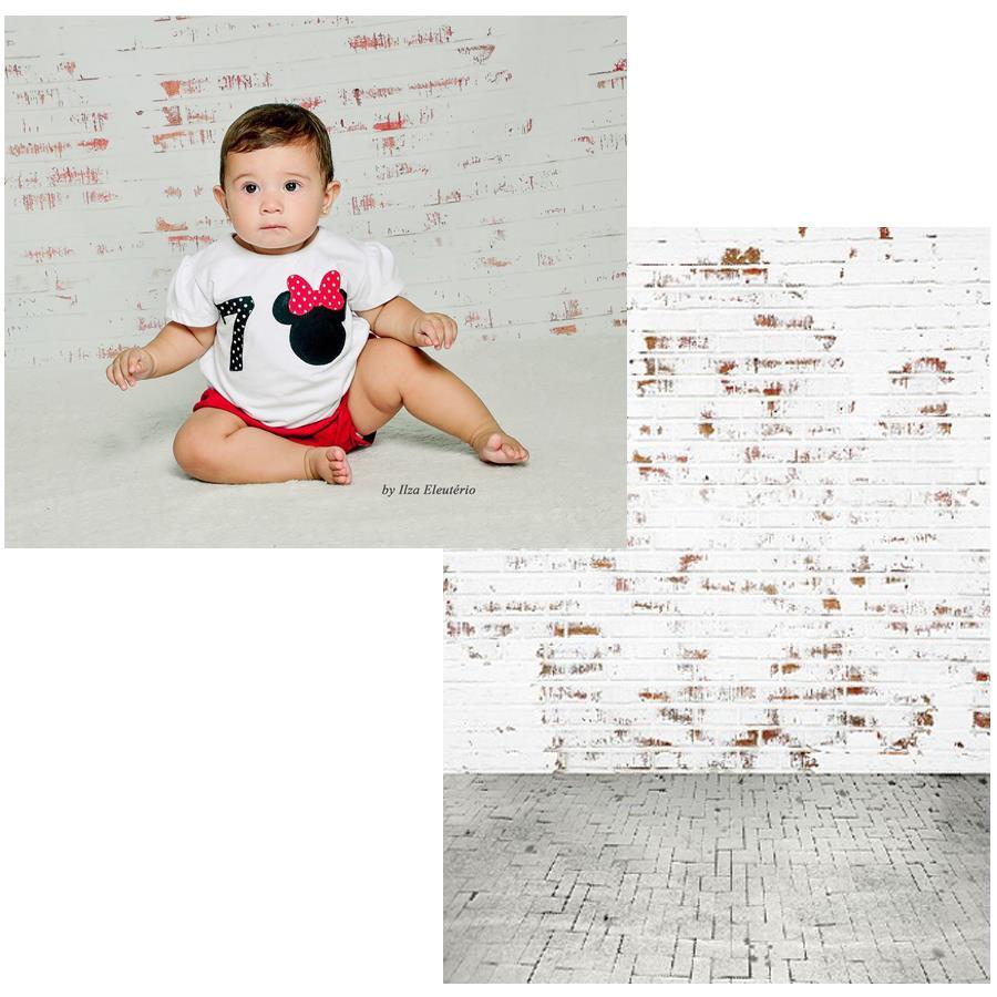 Katebackdrop£ºKate White Wall With Red Brick Photo Backdrop