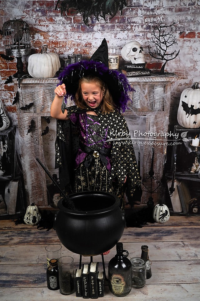 Kate Halloween Fireplace Backdrop Designed by Arica Kirby -UK