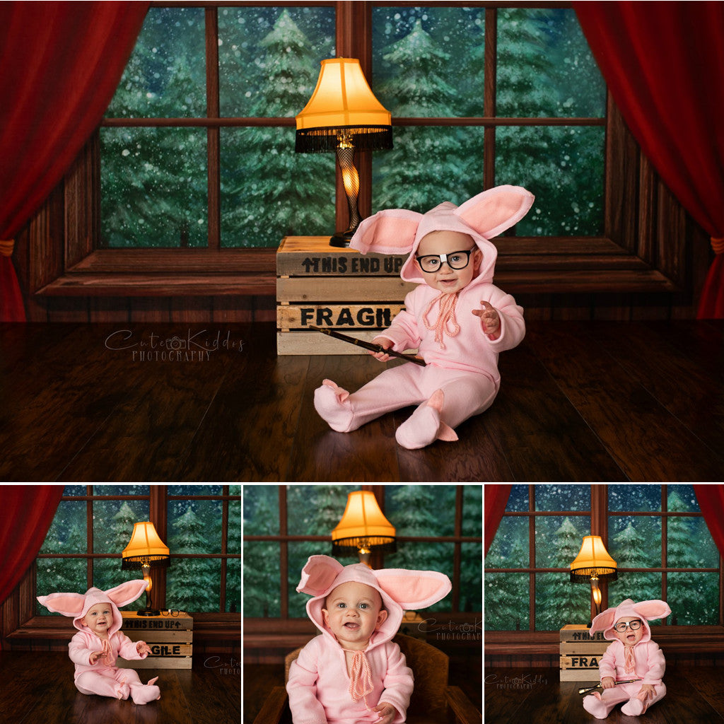 Kate Christmas Window Snow Night Backdrop Designed by Jia Chan Photography -UK