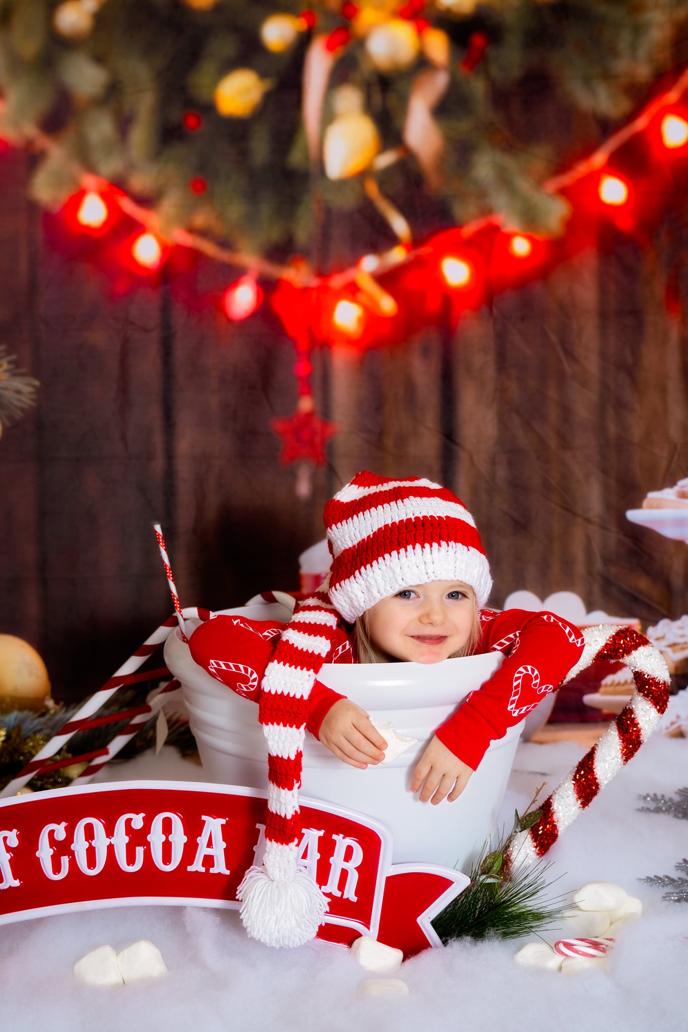Kate Christmas Cookies Wood Hot Cocoa Backdrop for Photography -UK