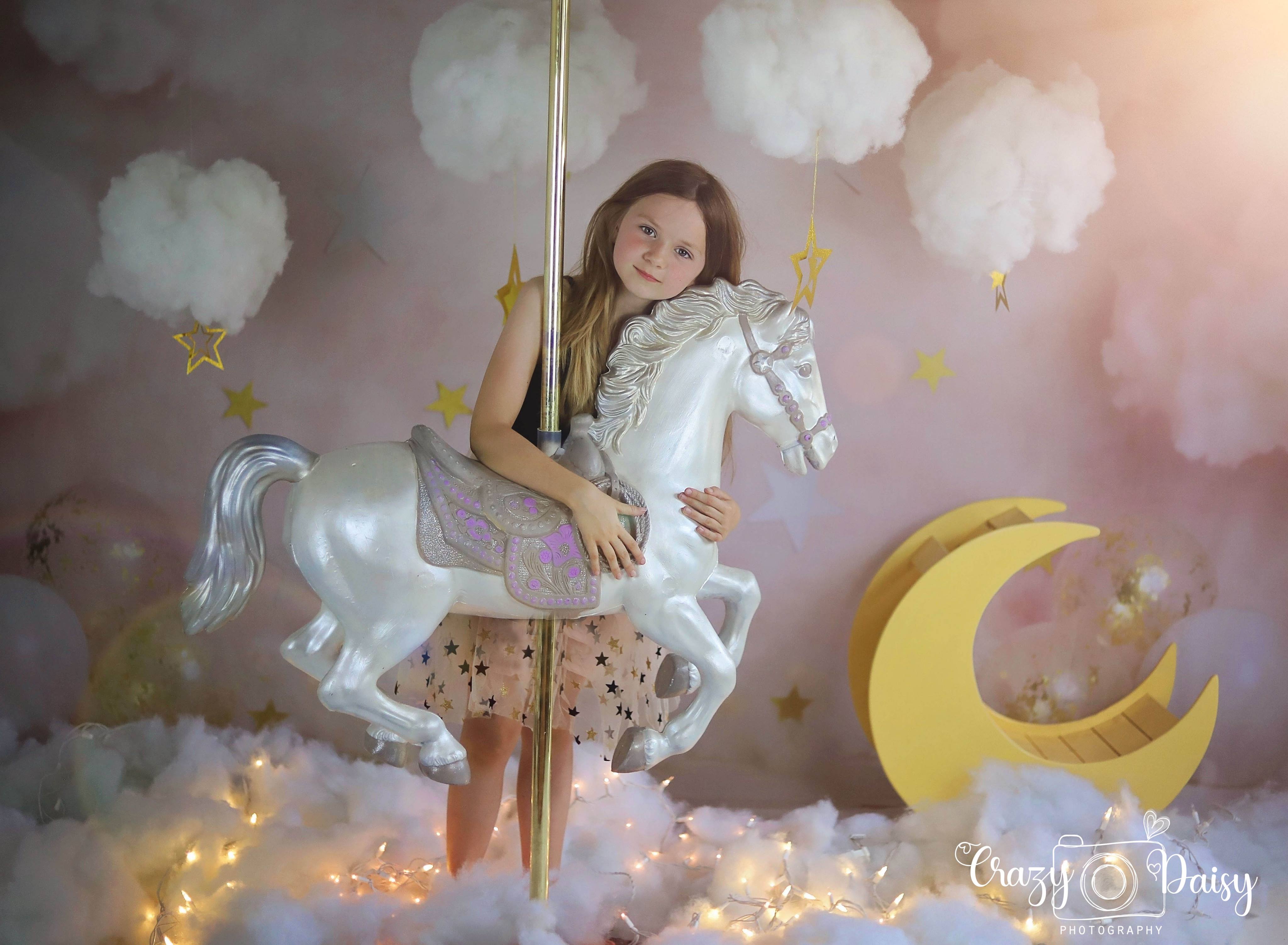 Kate Pink Clouds Stars Backdrop Designed By Rose Abbas -UK