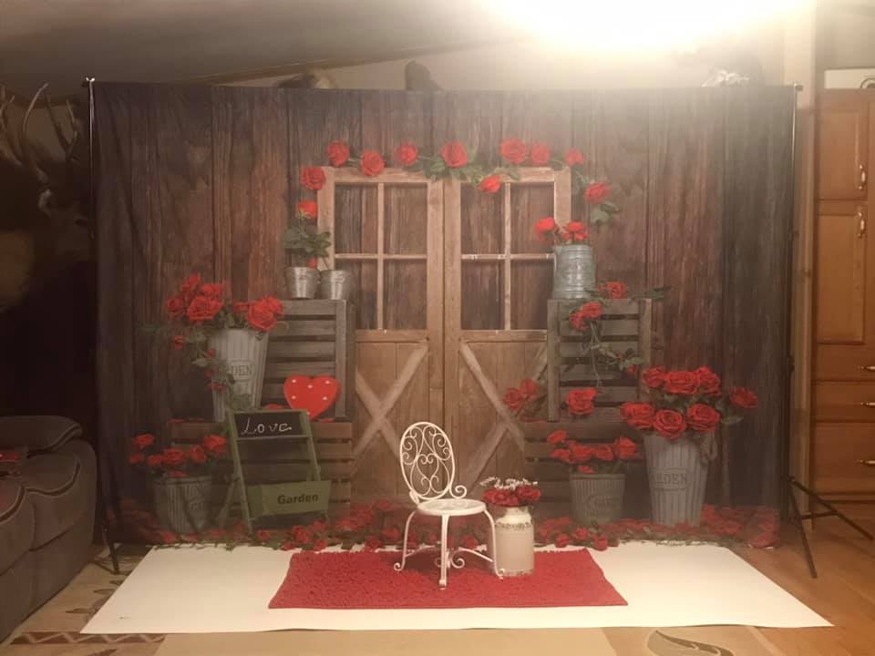 Kate Valentine's Day Rose Wood Door Backdrop Designed by Emetselch -UK