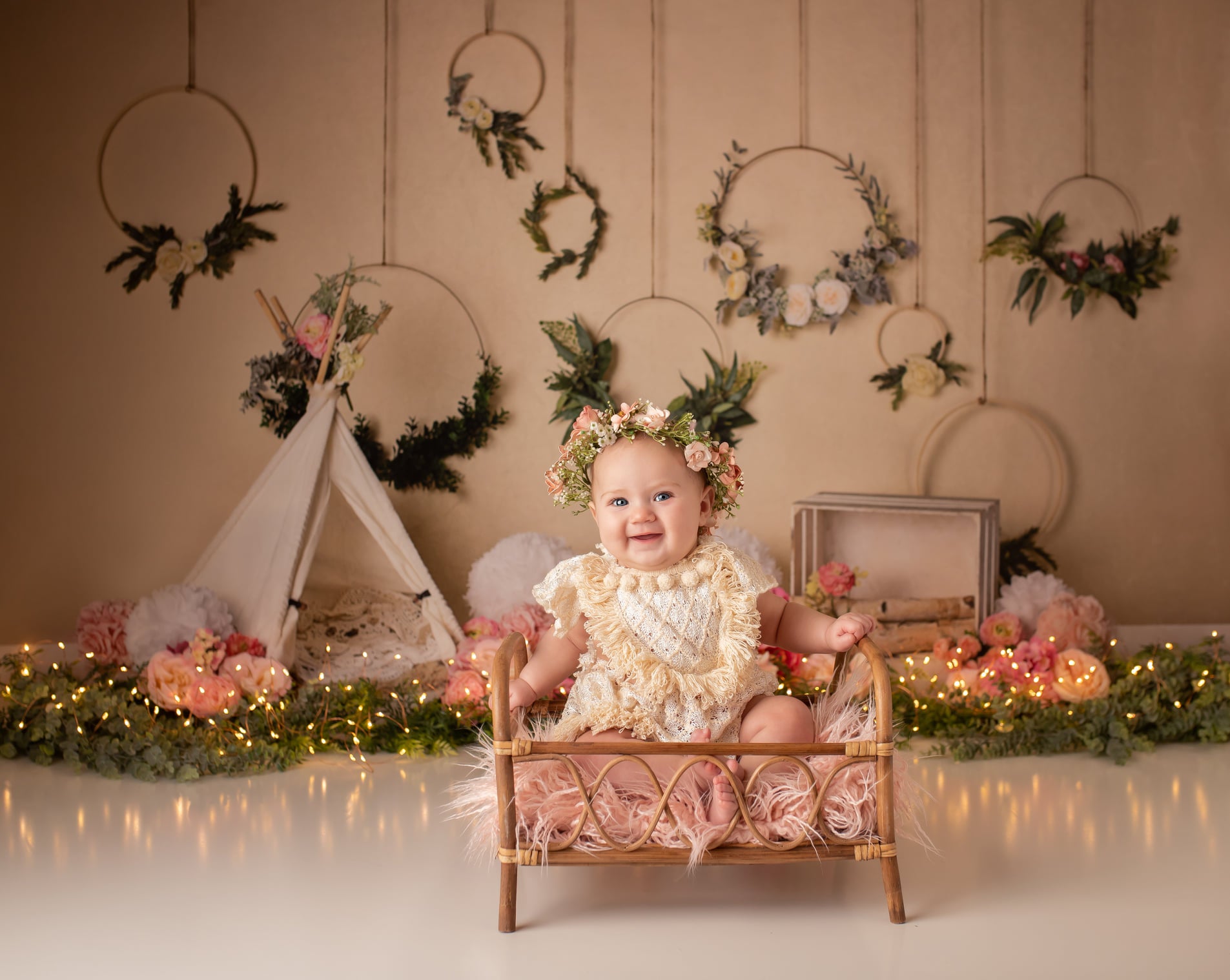 Kate Spring Flowers Camping Children Backdrop Designed by Mandy Ringe Photography