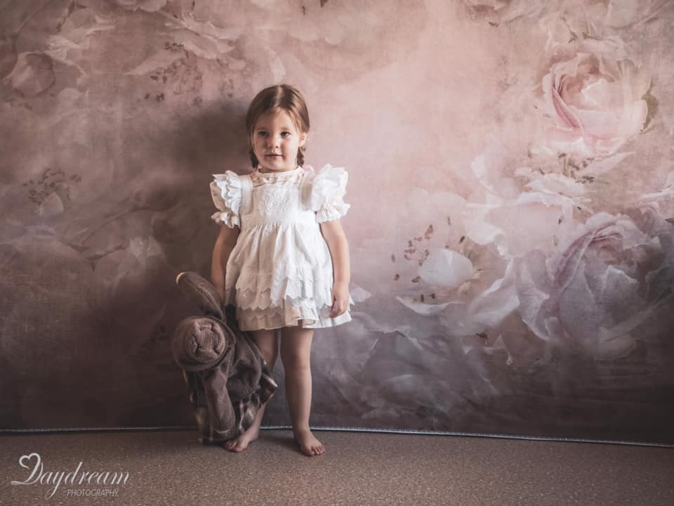 Kate Pink Fine Art Blurry Flowers Backdrop Designed by GQ -UK