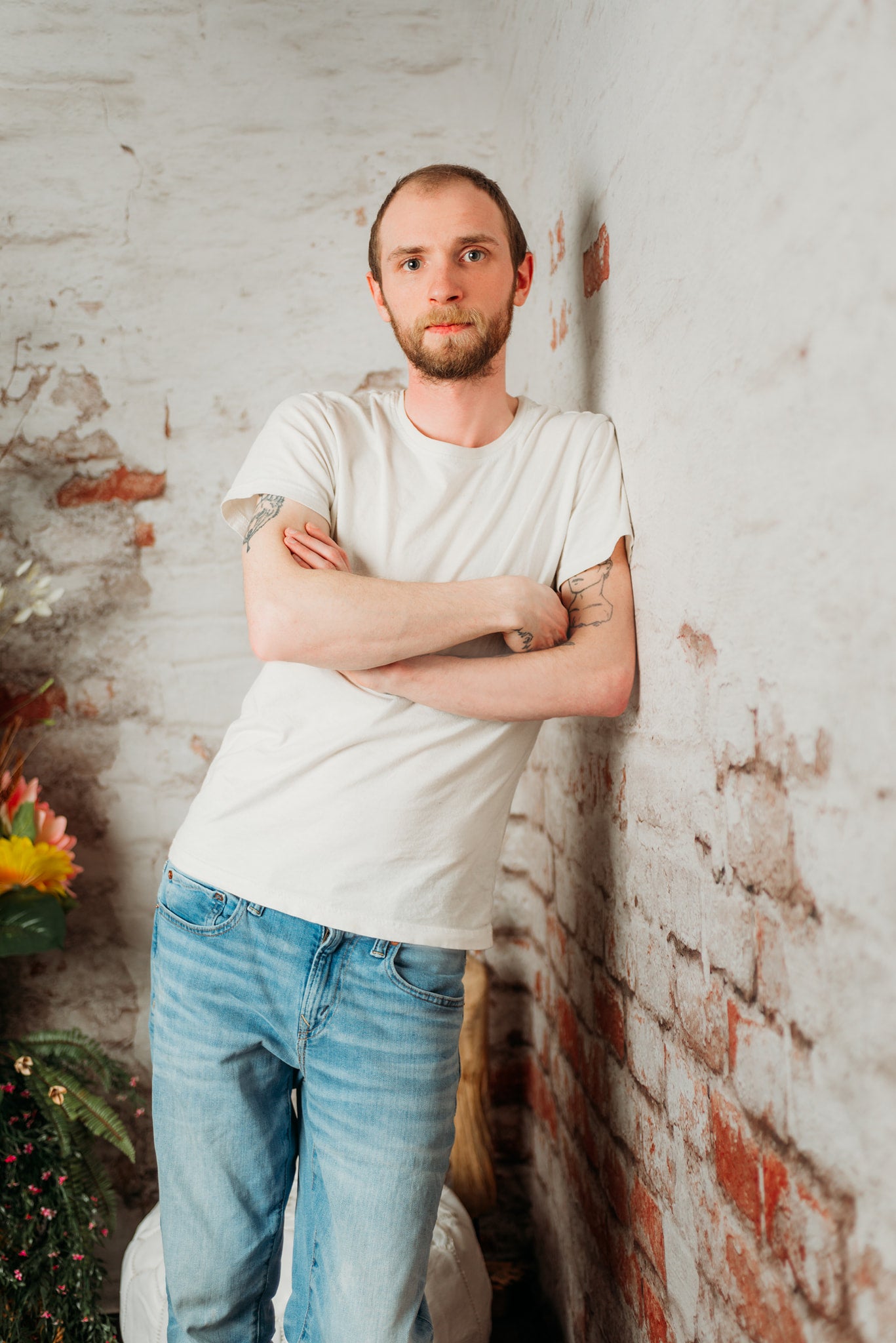 Kate Retro Paint Off Brick Backdrop for Photography Designed by Pine Park Collection -UK