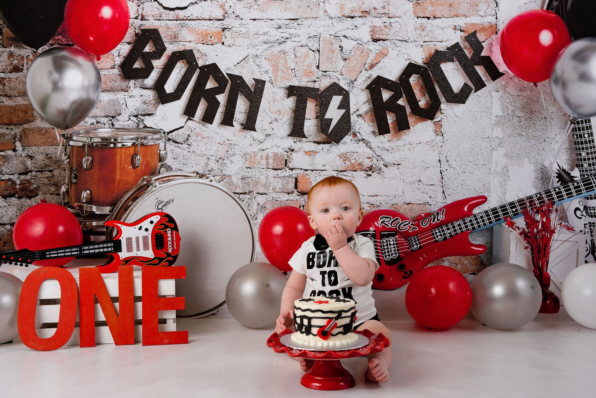 Kate Born to Rock with Guitar Children Backdrop Designed by Megan Leigh Photography -UK
