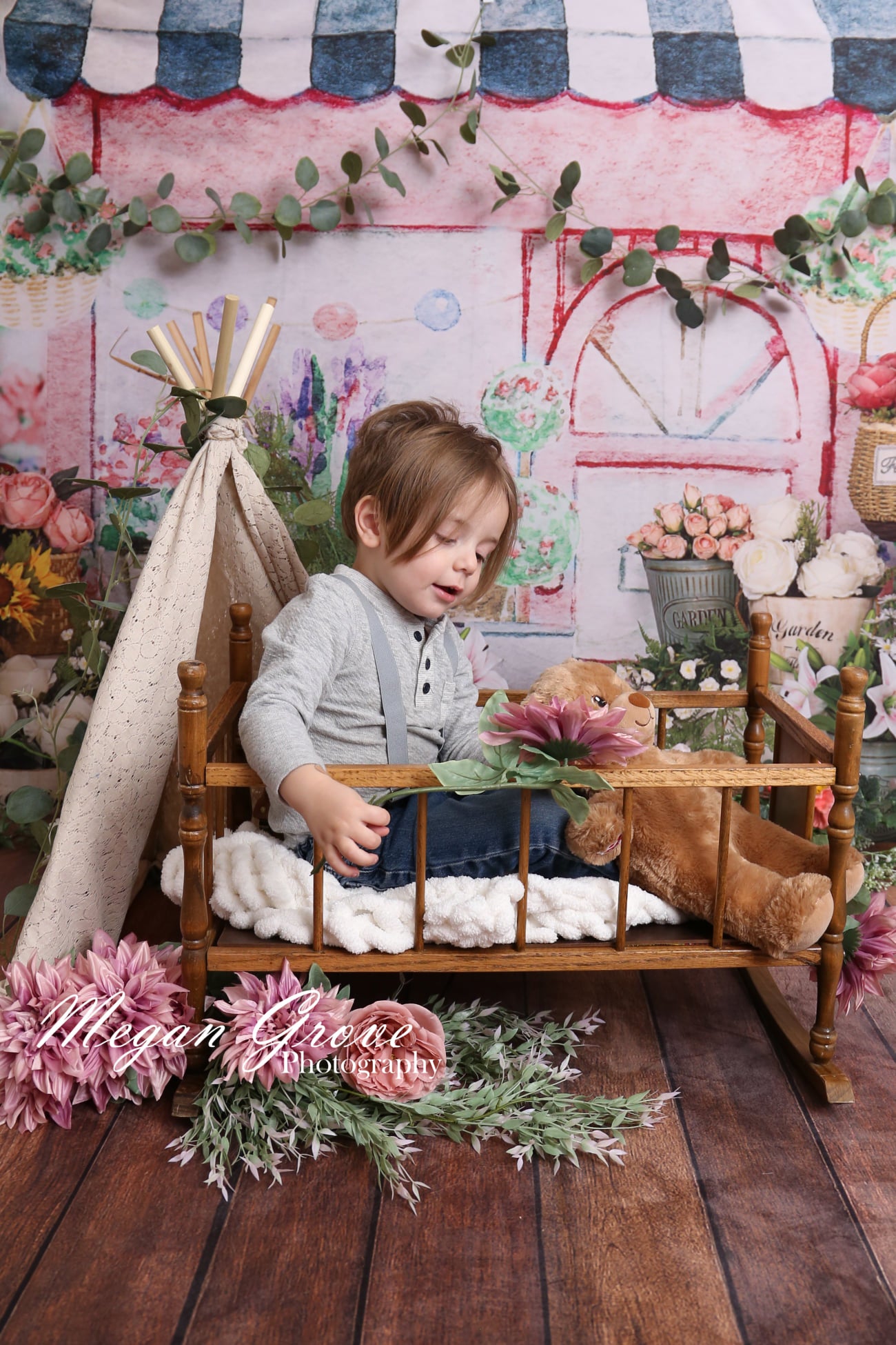 Kate Spring Flower Shop Flowers Tent Backdrop Designed by Emetselch -UK