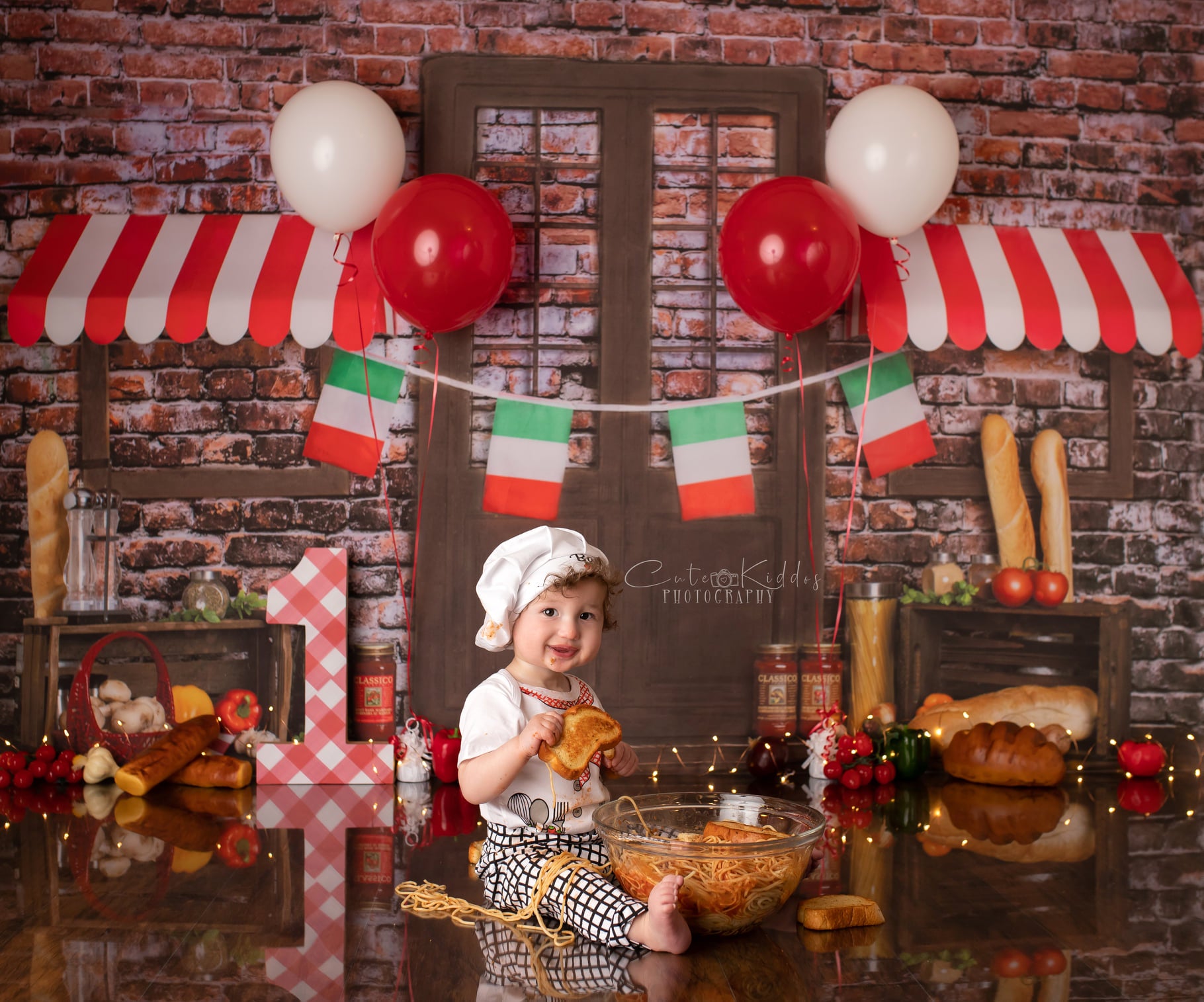 Kate Spaghetti Smash Brick Kitchen Bread Backdrop Designed By Rose Abbas -UK